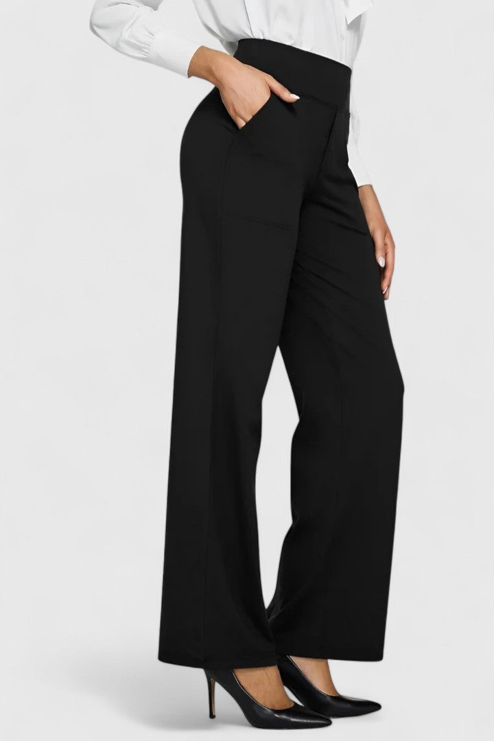Lavisa - Womens Pull On Wide Waistband Pants with Pockets