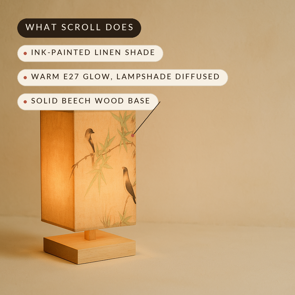 Lavisa - Scroll Linen Table Lamp