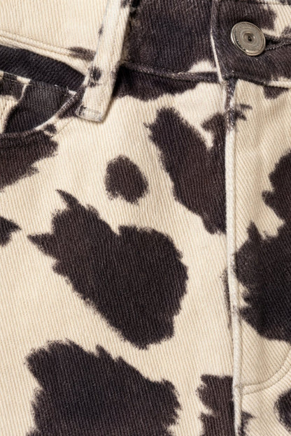Lavisa - High Stretch Cow Print Wide Leg Denim Jeans