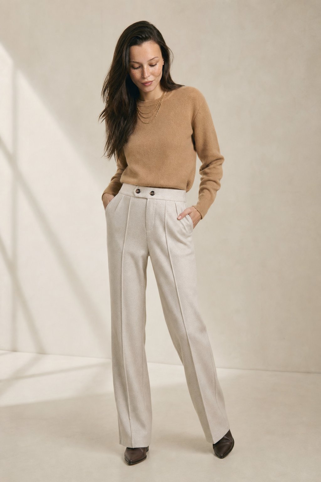Lavisa - Arden Wool Blend Flare Trousers
