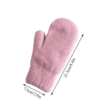 Lavisa - Cashmere Knit Winter Mittens with Faux Fur Trim
