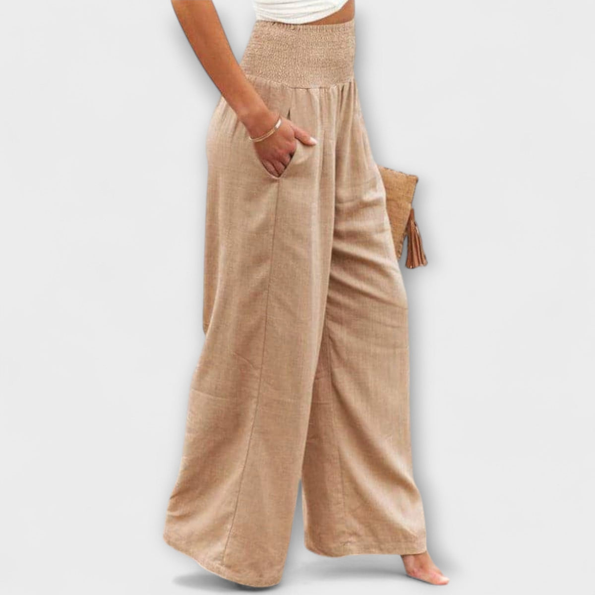 Lavisa - Casual Wide Leg Mid Rise Pants