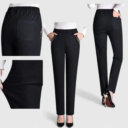 Lavisa - Comfortable High Waist Straight Leg Pants for Women