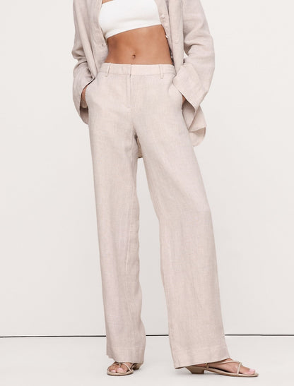 Lavisa - Cropped Wide Leg Linen Pants