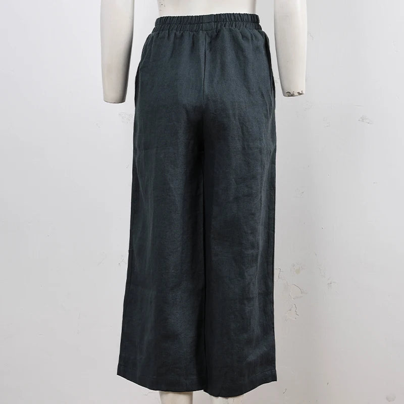 Lavisa - Cropped Wide Leg Linen Pants