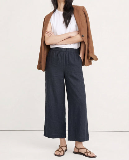 Lavisa - Cropped Wide Leg Linen Pants