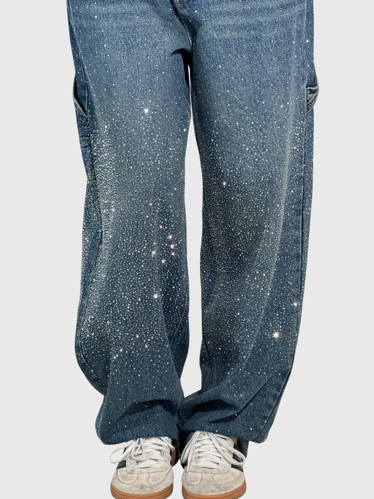 Lavisa - Elegant Diamond Embellished Loose Fit Pants for Women