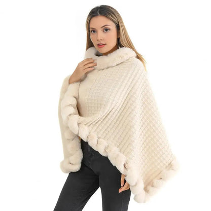 Lavisa - Elegant Faux Fur Shawl Cloak