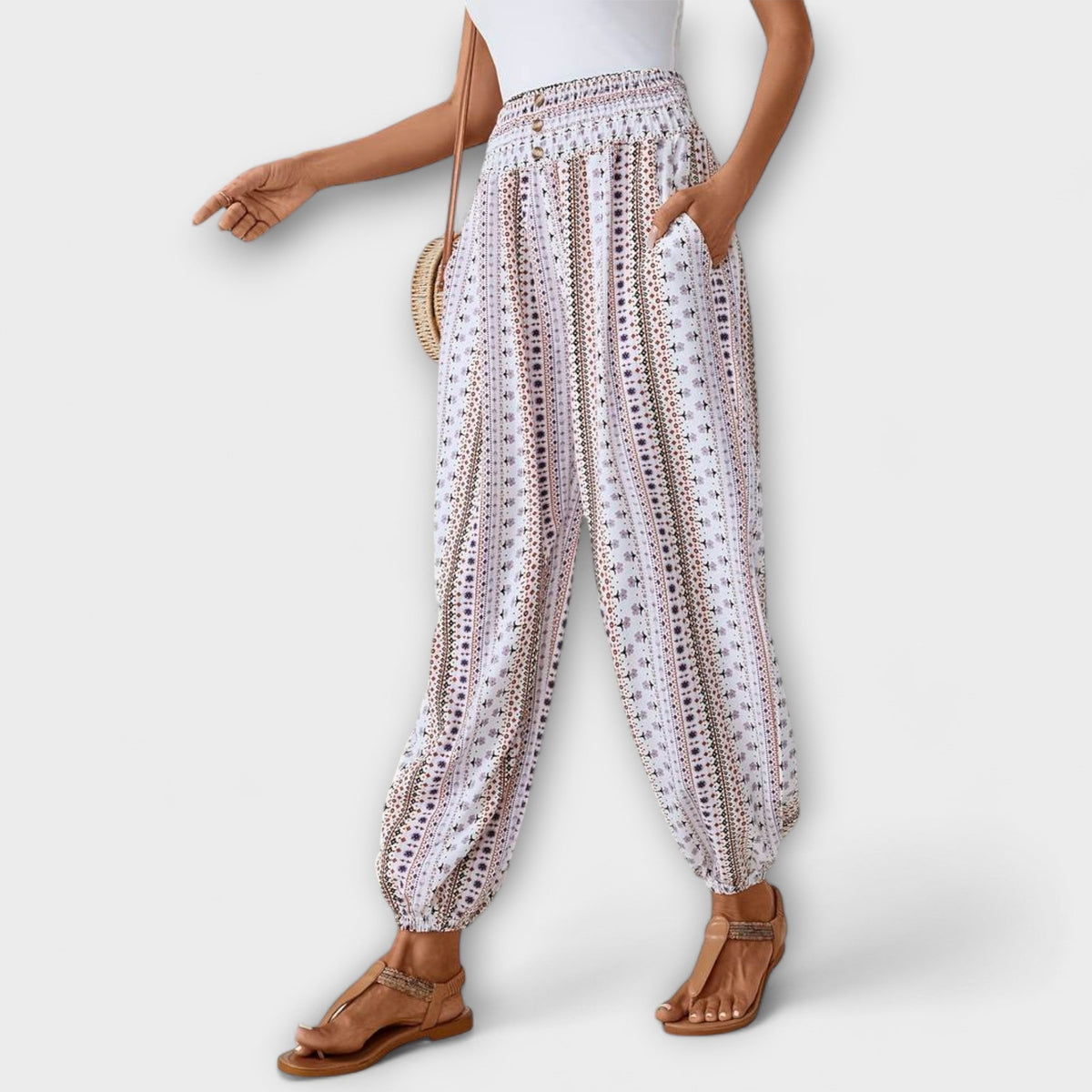 Lavisa - Ethnic Pattern Graphic Print Pants