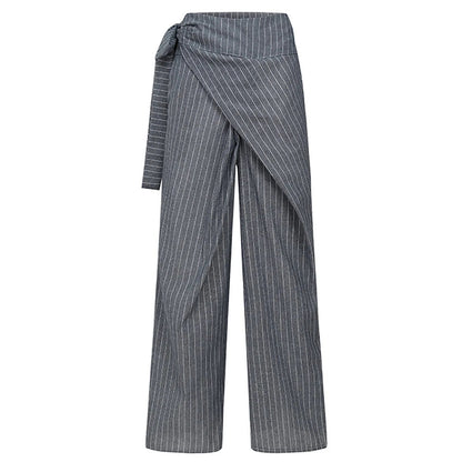Lavisa - Everyday Wrap Front Cotton Wide Leg Pants