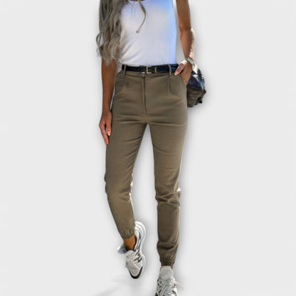 Lavisa - High Waist Ankle Length Stretch Pants