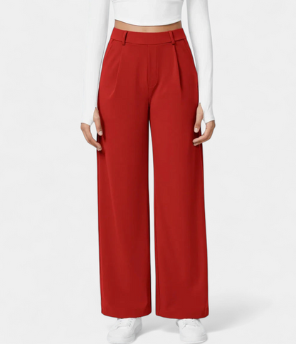 Lavisa - High Waist Straight Leg Casual Pants for Women - Everyday Comfort Trousers