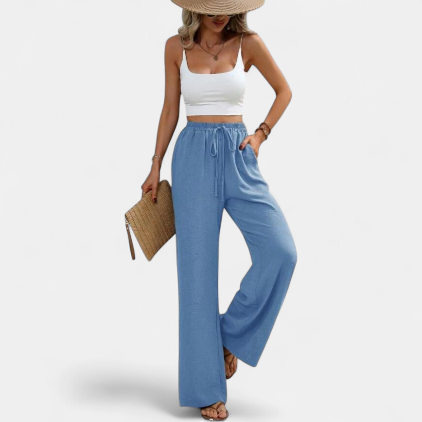 Lavisa - High Waist Wide Leg Dress Pants for Women - Elegant Office & Brunch Trousers