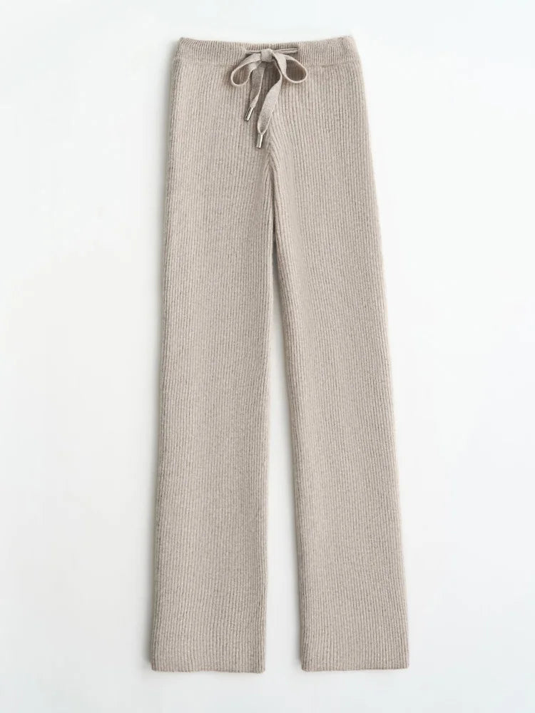 Lavisa - High Waisted Knitted Wide Leg Pants