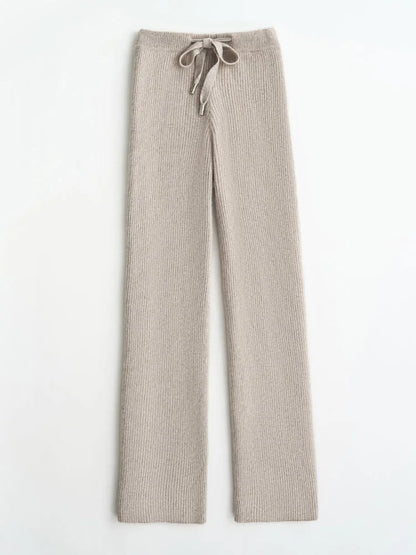 Lavisa - High Waisted Knitted Wide Leg Pants