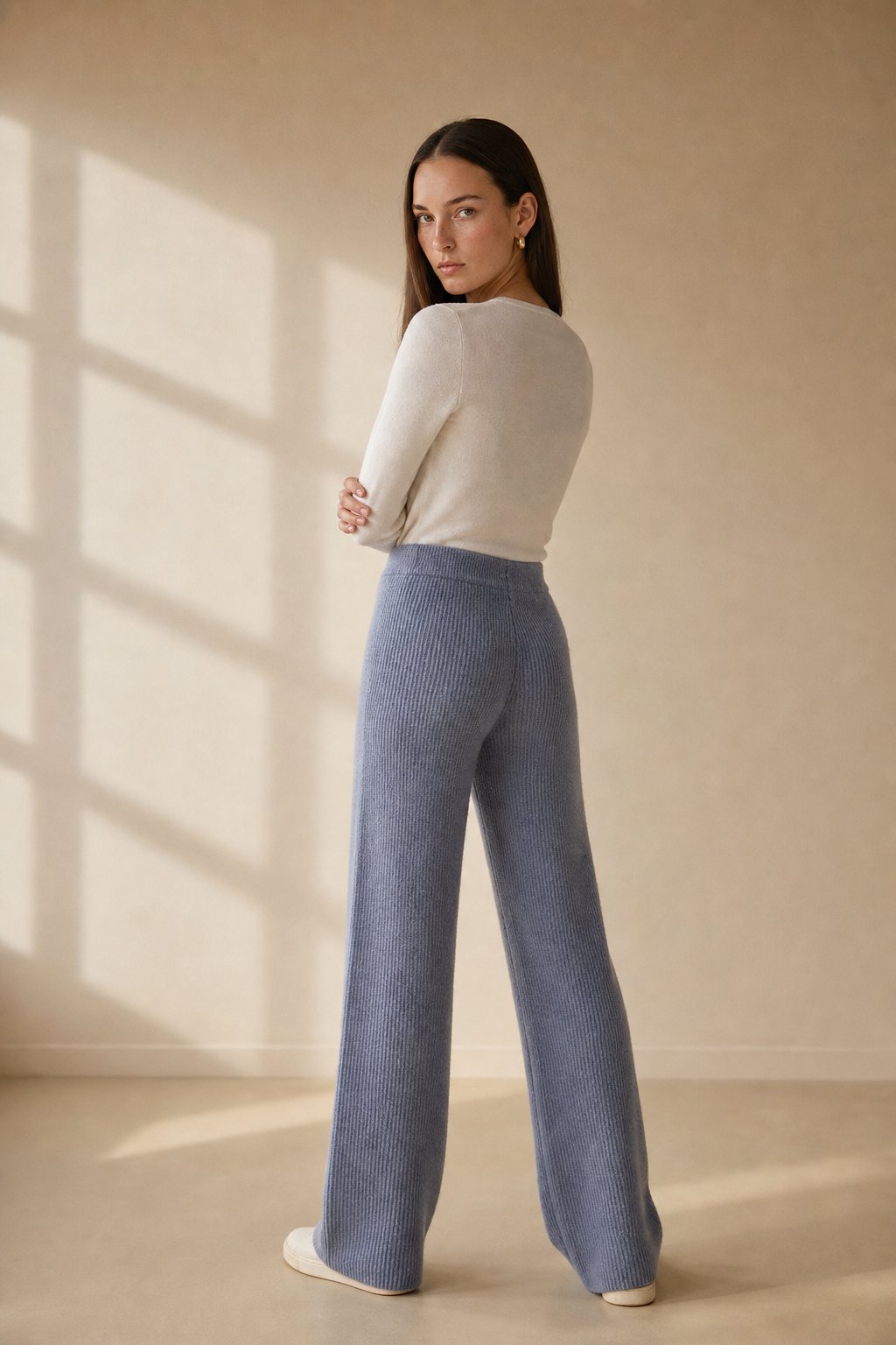 Lavisa - High Waisted Knitted Wide Leg Pants