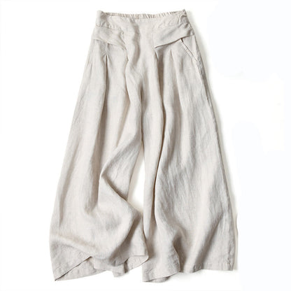 Lavisa - High Waisted Linen Wide Leg Trousers