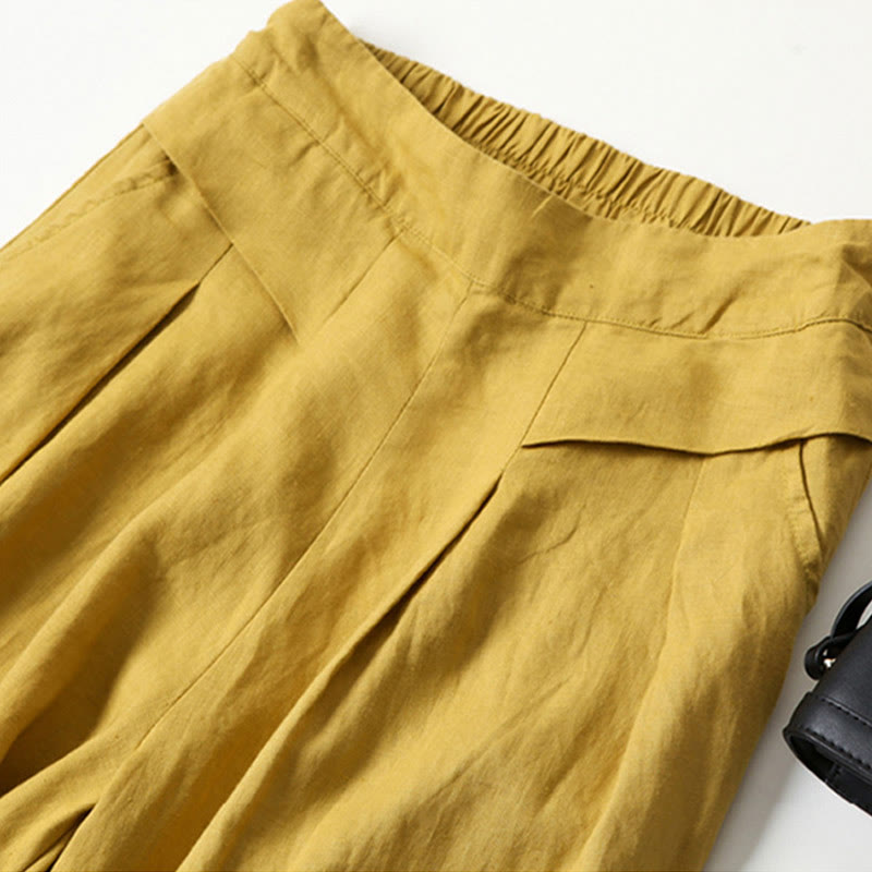 Lavisa - High Waisted Linen Wide Leg Trousers