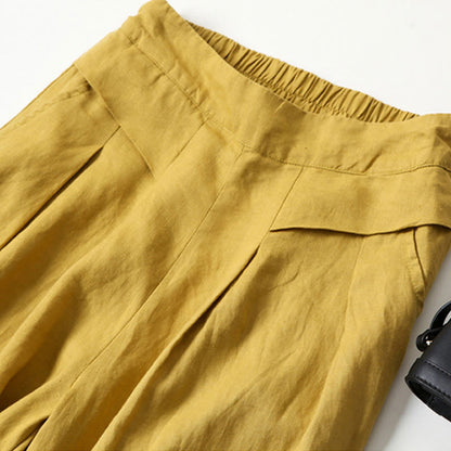 Lavisa - High Waisted Linen Wide Leg Trousers