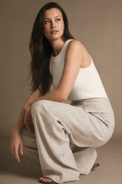Lavisa - High Waisted Linen Wide Leg Trousers