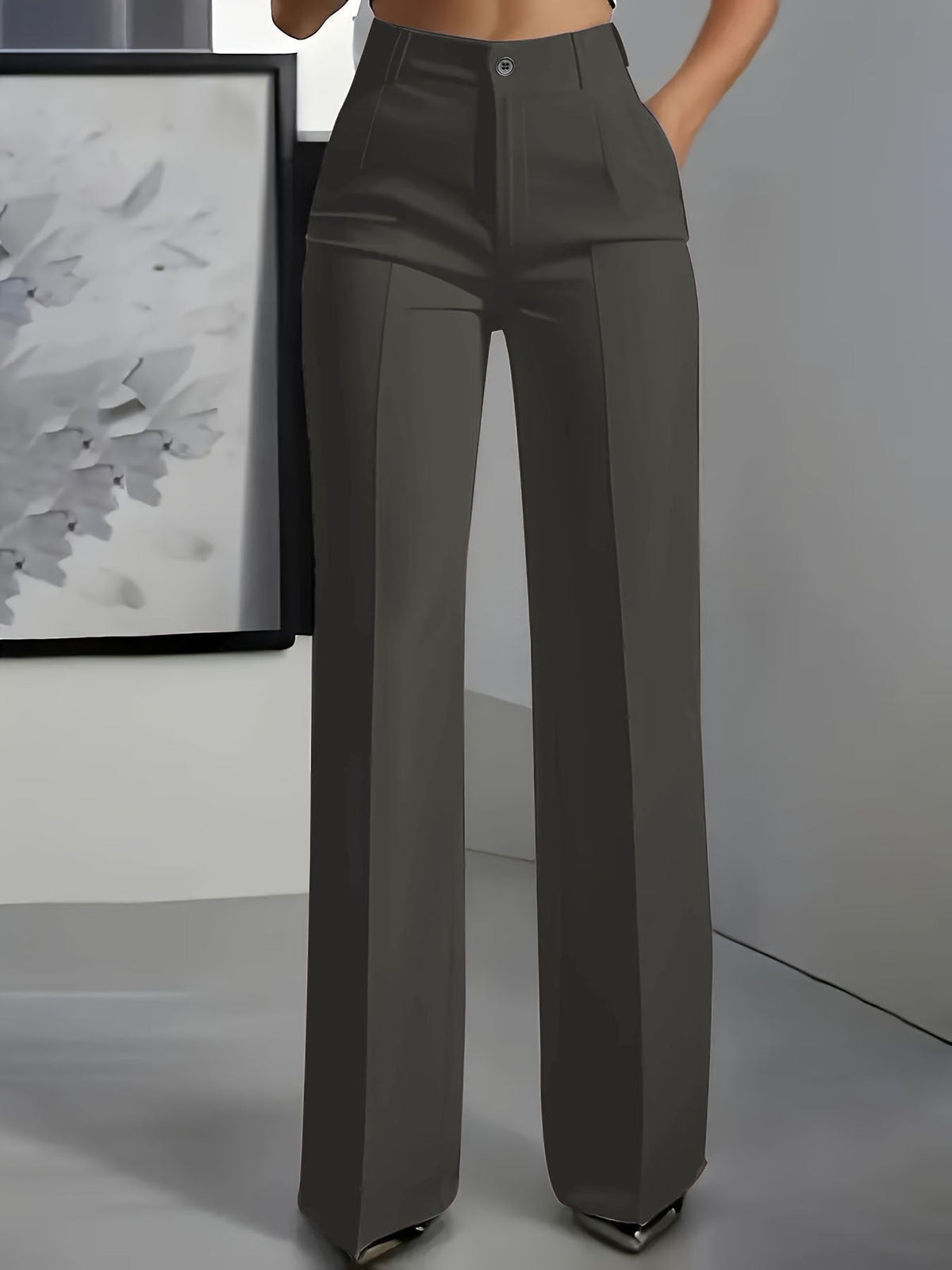 Lavisa - High Waisted Pleated Wide Leg Trousers