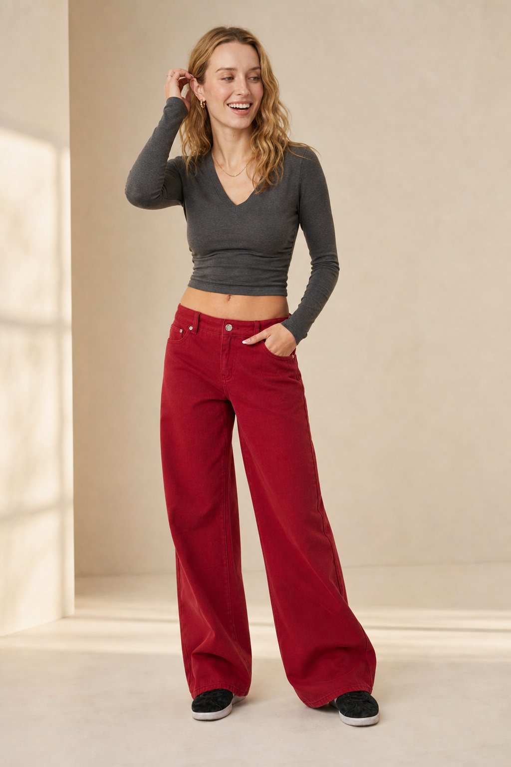 Lavisa - High Waisted Straight Leg Jeans