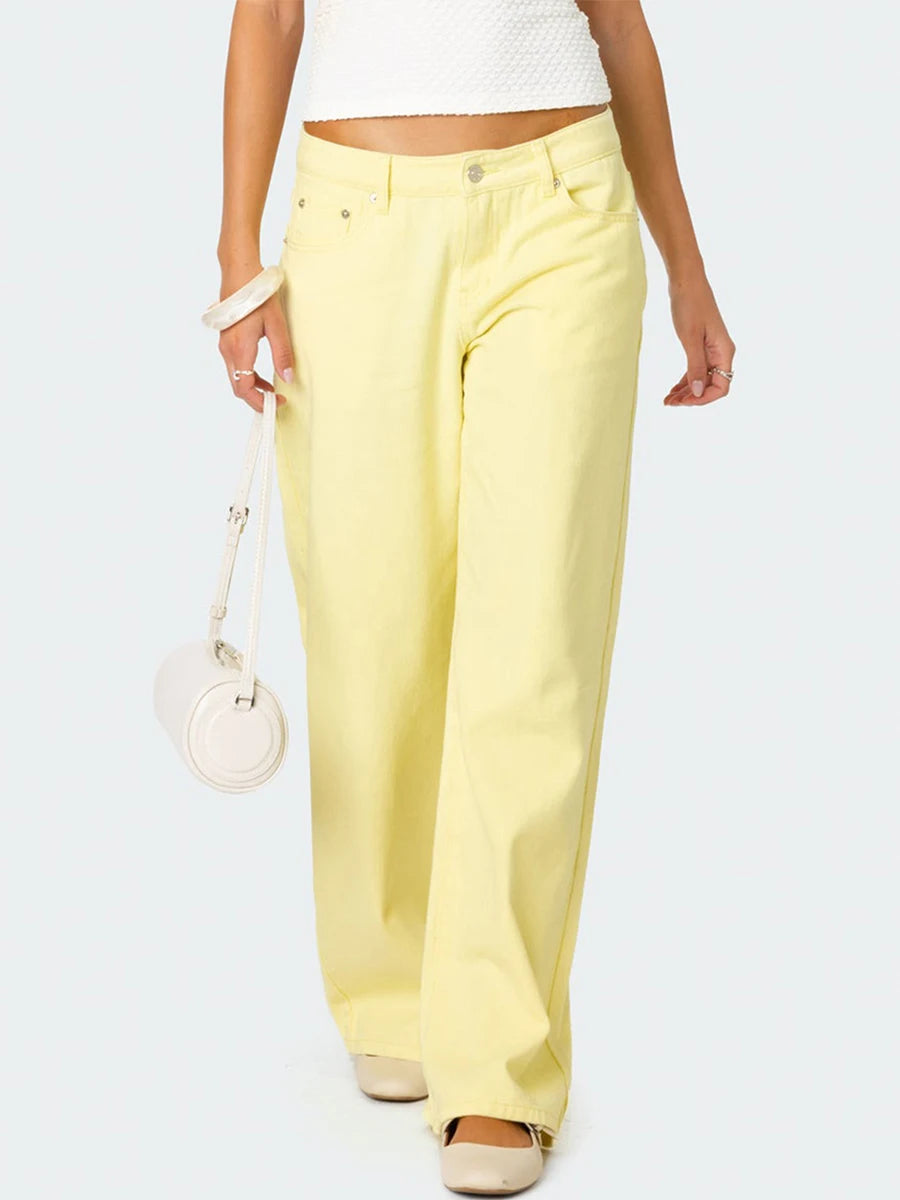 Lavisa - High Waisted Straight Leg Jeans