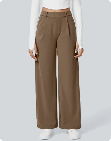 Lavisa - High Waisted Stretch Straight Leg Office Pants