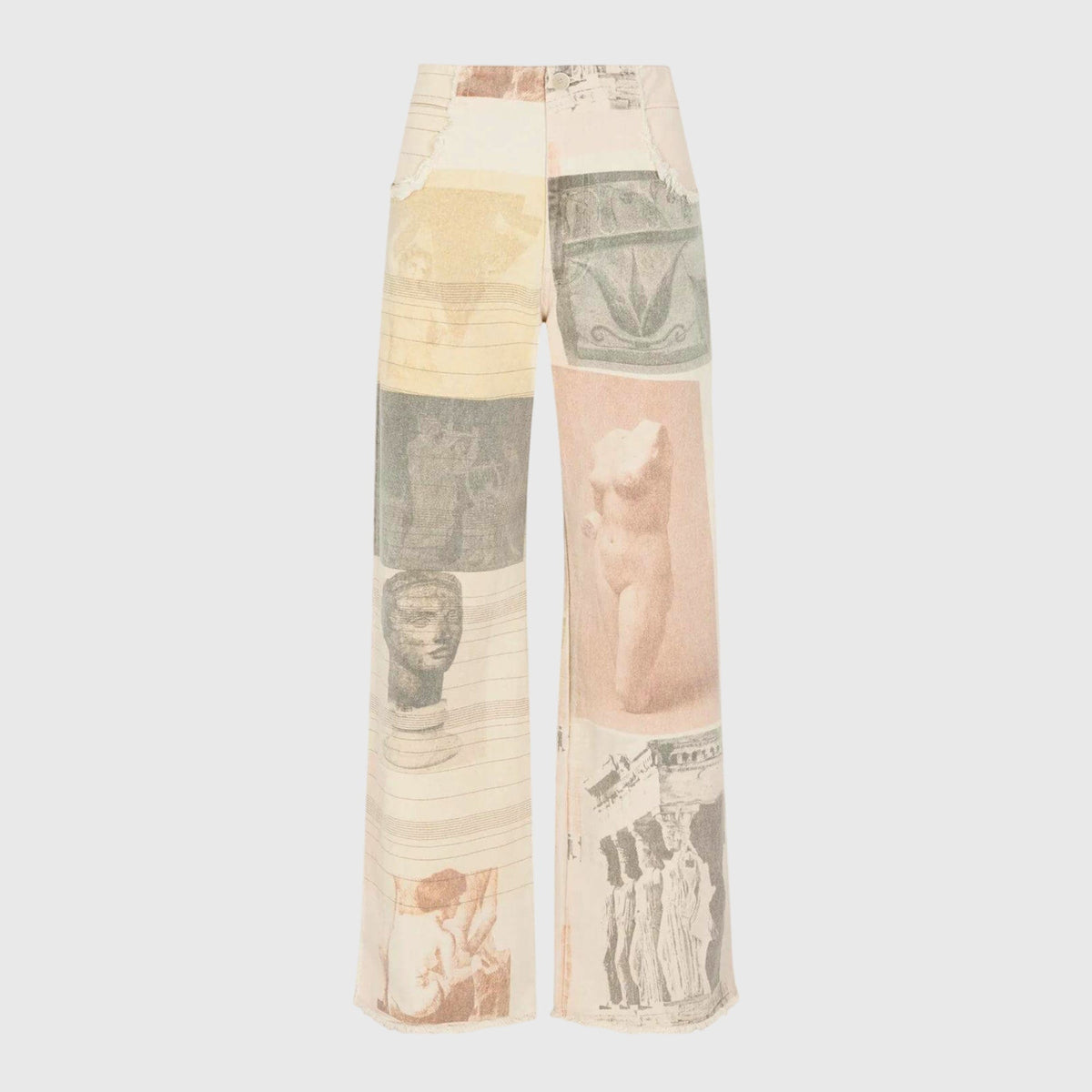 Lavisa - High Waisted Wide Leg Jeans with Raw Hem