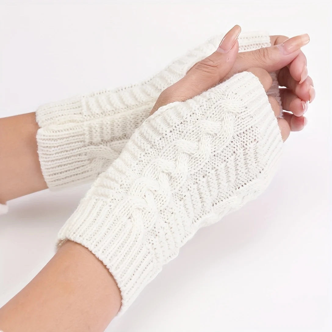 Lavisa - Knit Women's Winter Fingerless Gloves