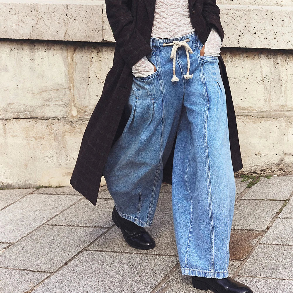 Lavisa - Marlowe Drawstring Wide Leg Denim Pants