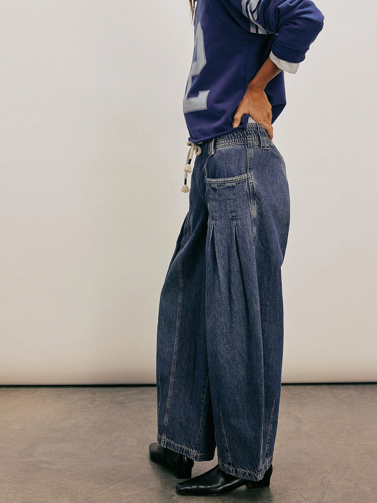 Lavisa - Marlowe Drawstring Wide Leg Denim Pants