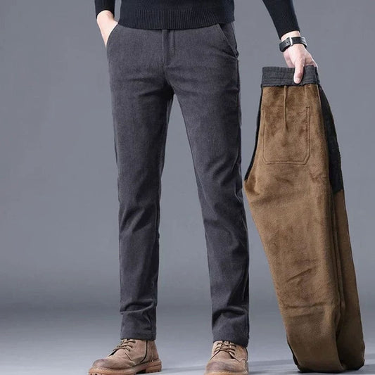 Lavisa - Mens Fleece Lined Corduroy Straight Fit Pants