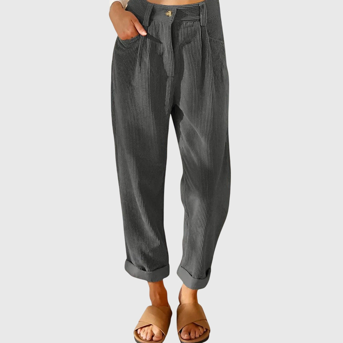 Lavisa - Modern Corduroy Wide Leg Pants