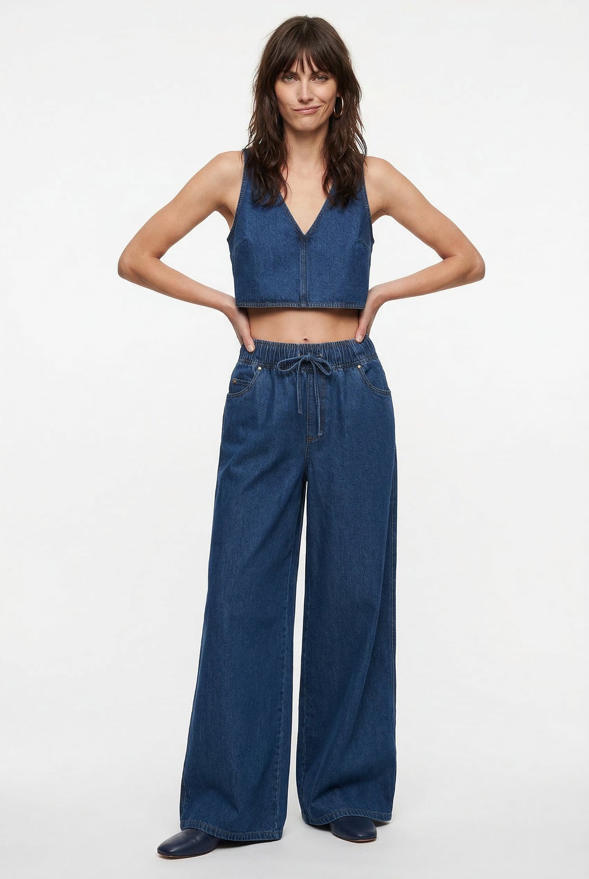 Lavisa - Monaco Drawstring Wide Leg Denim Jeans