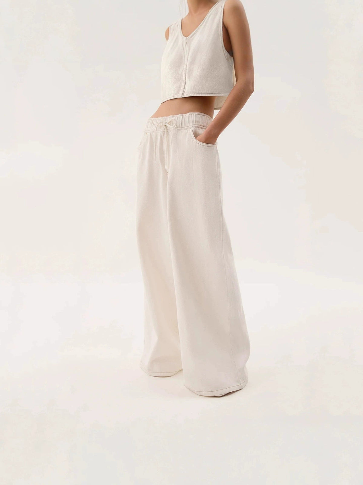 Lavisa - Monaco Drawstring Wide Leg Denim Jeans