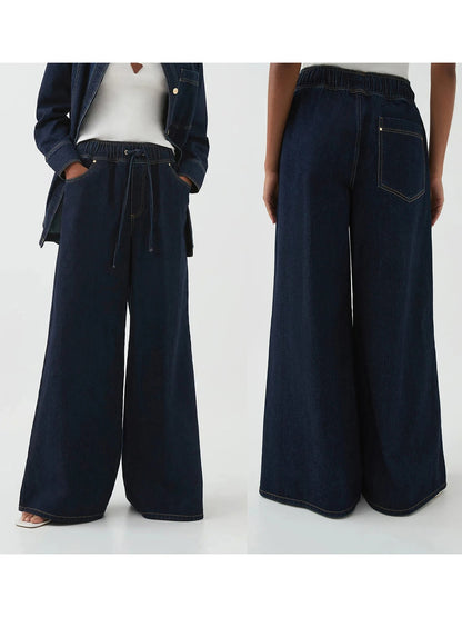 Lavisa - Monaco Drawstring Wide Leg Denim Jeans