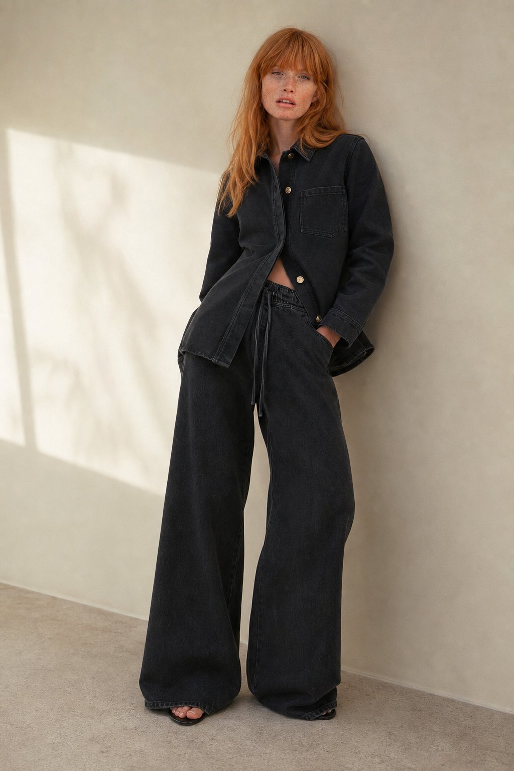 Lavisa - Monaco Drawstring Wide Leg Denim Jeans