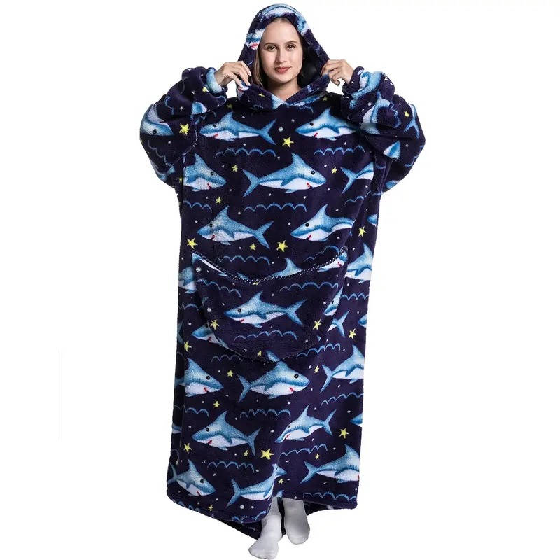 Lavisa - Oversized Wearable Blanket Hoodie with Double Layer Fleece and Sherpa