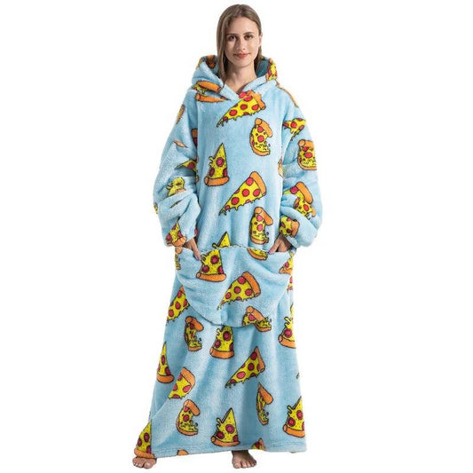 Oversized Wearable Blanket Hoodie with Double Layer Fleece and Sherpa - Front View | Lavisa