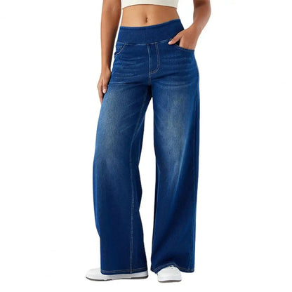 Lavisa - Pull On High Waisted Wide Leg Jeans