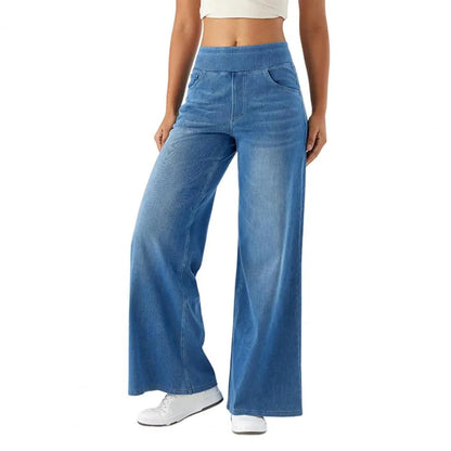 Lavisa - Pull On High Waisted Wide Leg Jeans