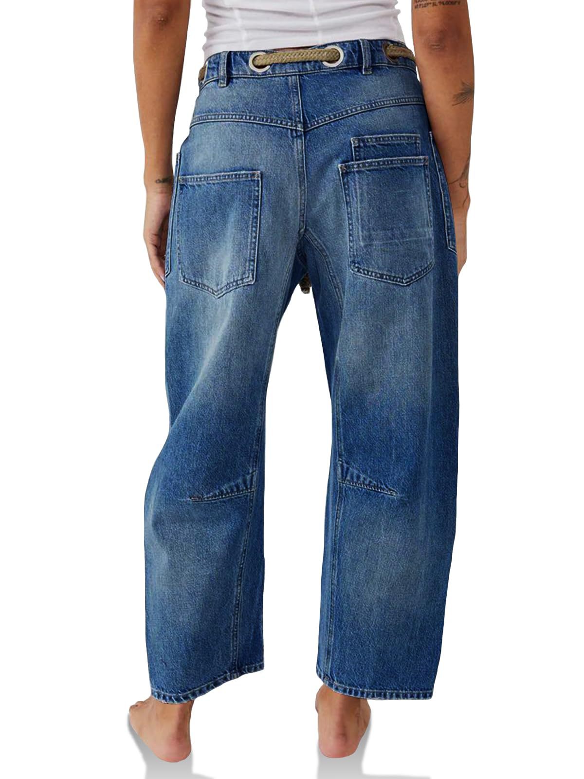 Lavisa - Relaxed Drawstring Cotton Utility Jeans