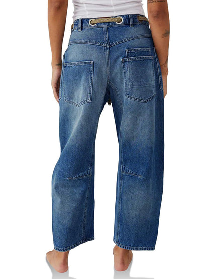 Lavisa - Relaxed Drawstring Cotton Utility Jeans