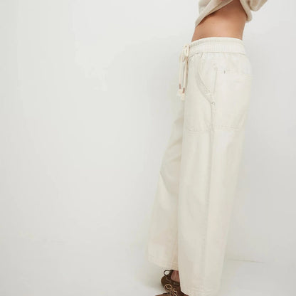 Lavisa - Relaxed Drawstring Denim Crop Jeans
