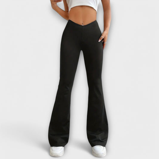 Lavisa - Relaxed Fit Flared Leg Pants - Comfortable Women's Trousers