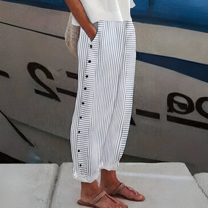 Lavisa - Relaxed Fit Striped Ankle Trousers