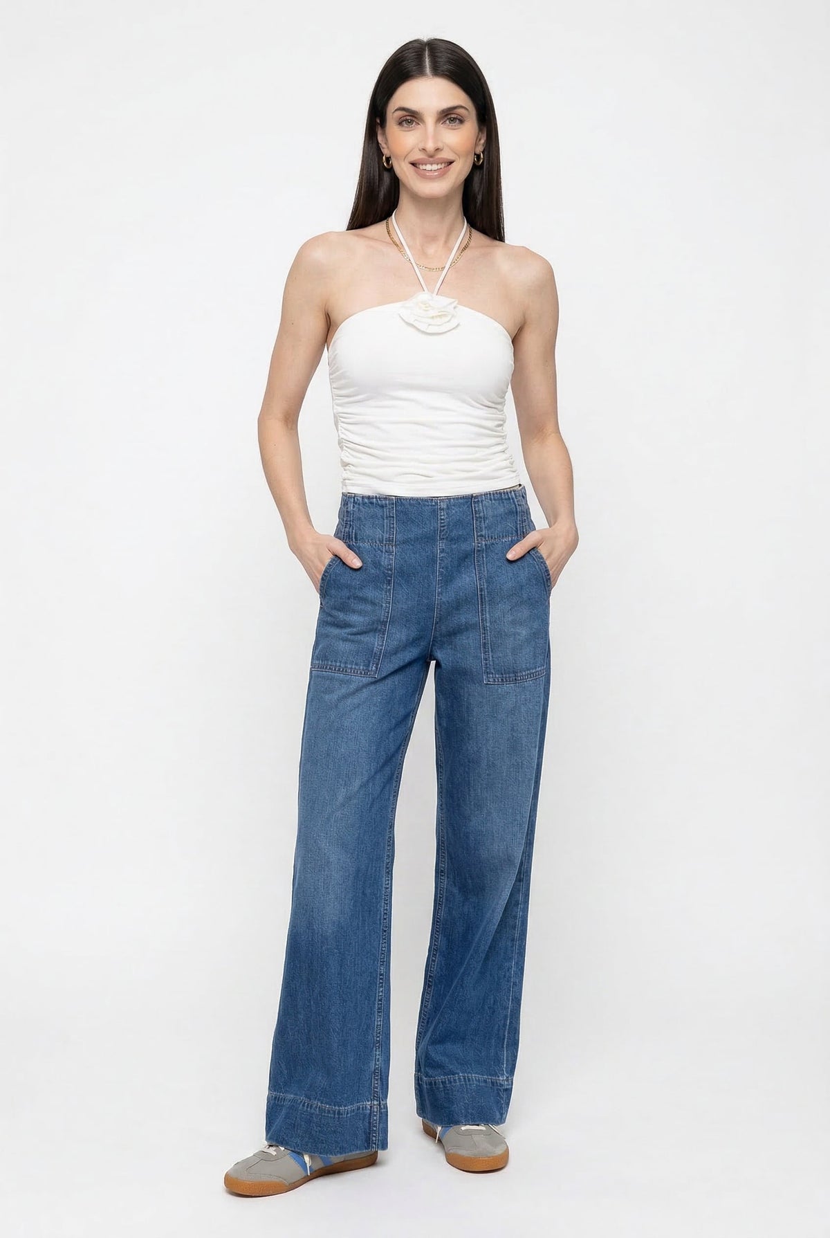 Lavisa - Relaxed High Waisted Loose Fit Wide Leg Jeans