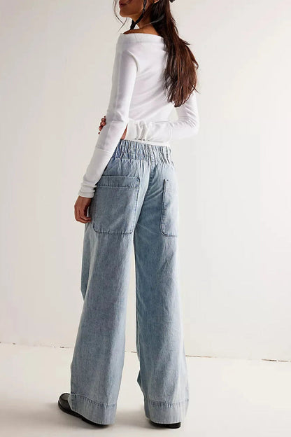 Lavisa - Relaxed High Waisted Loose Fit Wide Leg Jeans