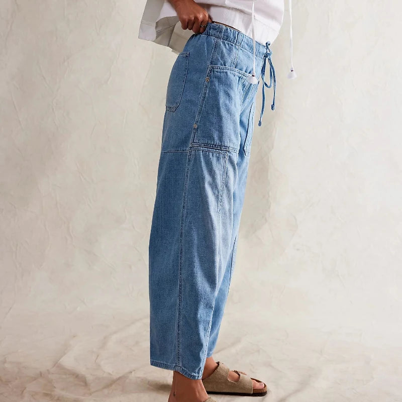Lavisa - Relaxed Pull-On Cotton Denim Jeans